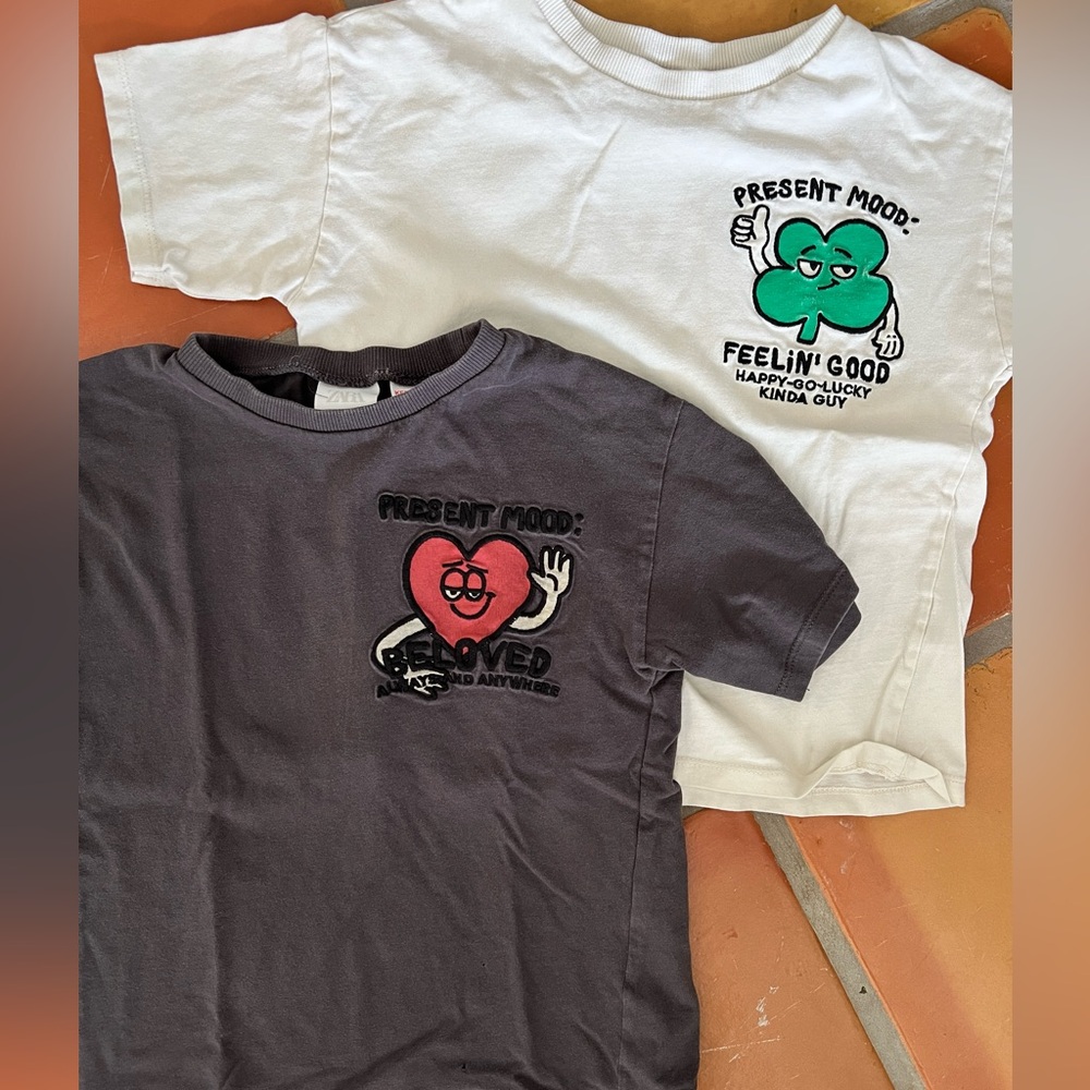 Zara statement tees size 5